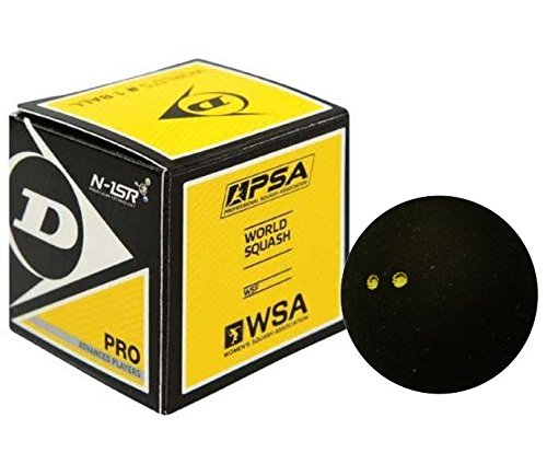 Dunlop Pro Double Yellow Dot Squash Ball, 1-Pack