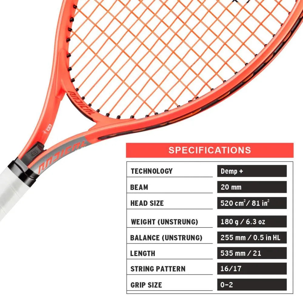 Head Radical Jr. 21 Strung Tennis Racquet