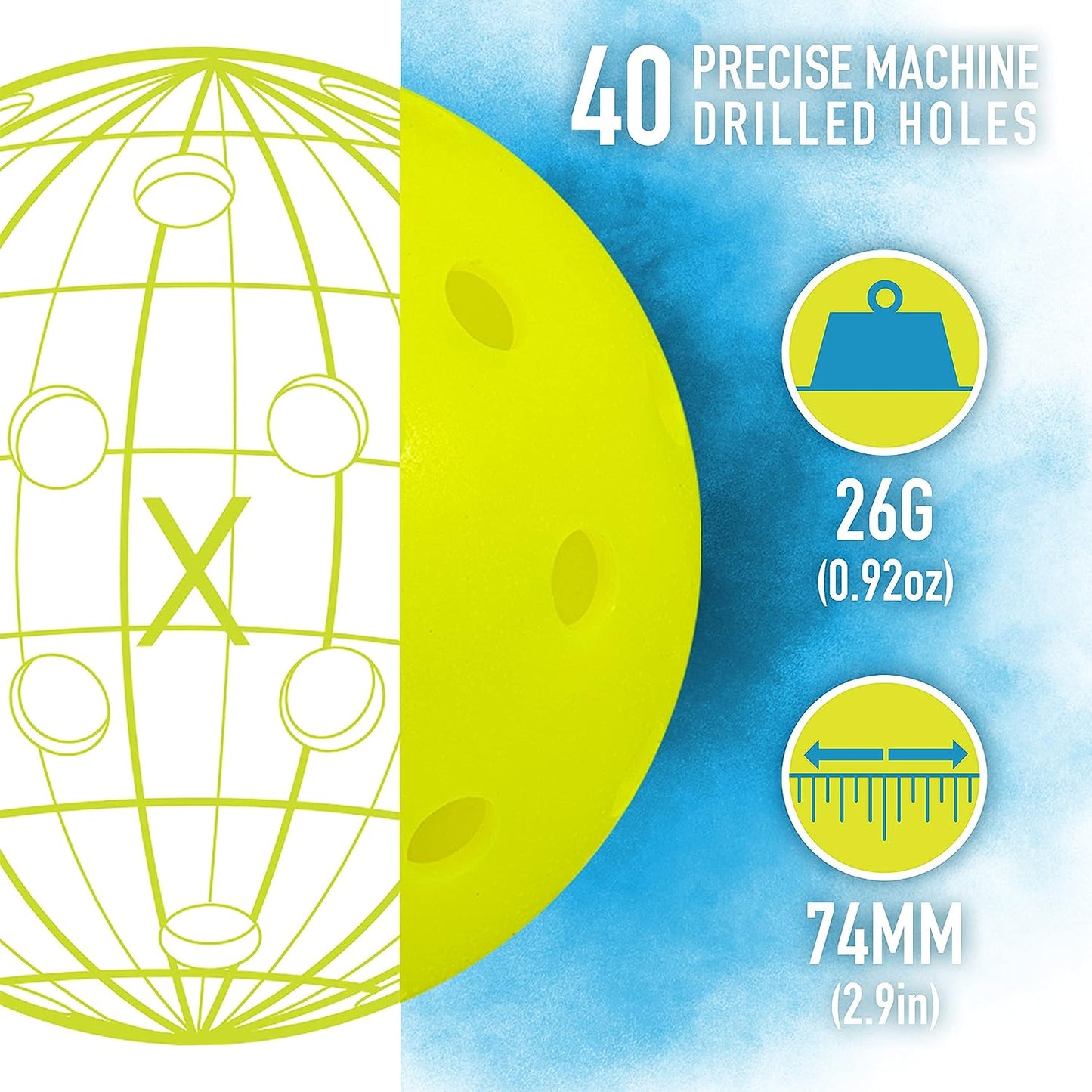 Franklin Sports X-40 Outdoor Pickleball - Baseline Sports