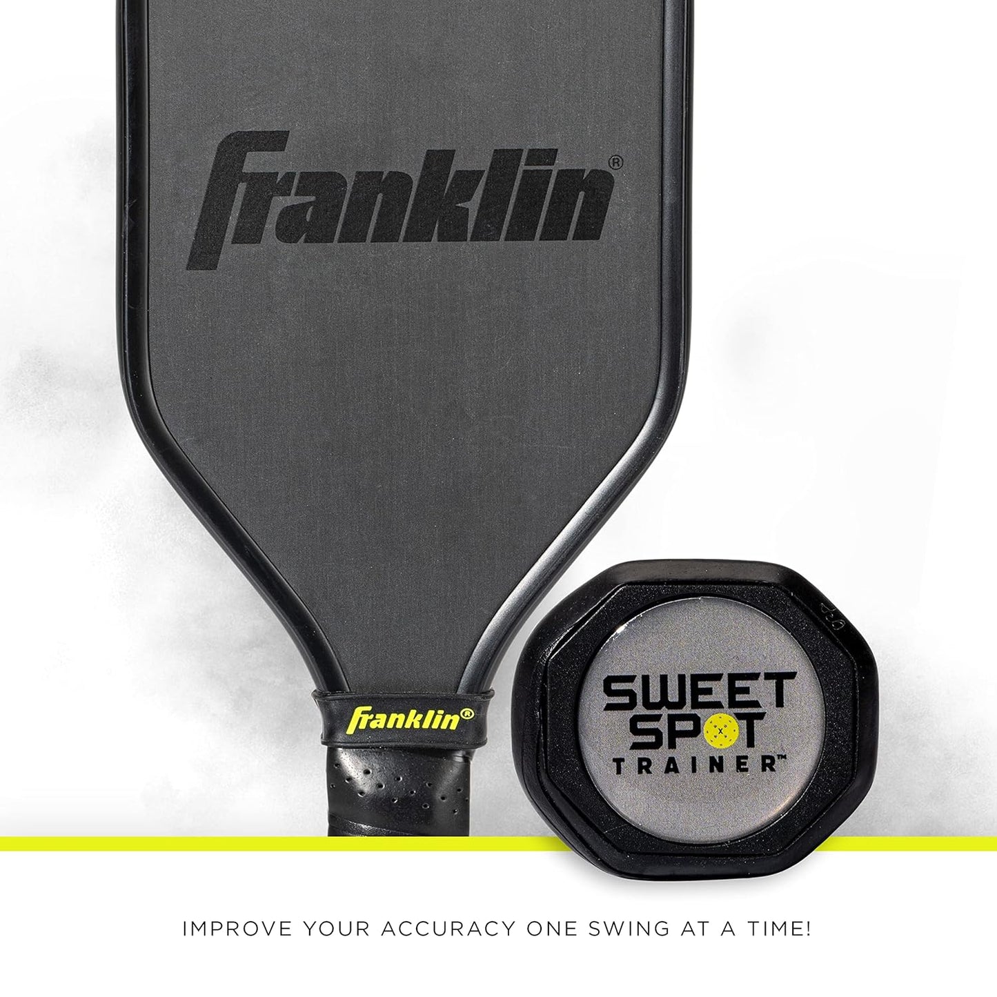 Franklin Sports Sweet Spot Training Pickleball Paddle - Pickleball Trainer Practice Paddle with Extra Long Handle - Sweet Spot Shot Mini Paddle Head Paddle for Swing Training