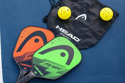 Head Flash Pickleball Pack - 2 Approved Paddles, 2 Outdoor Balls, Carry Sack