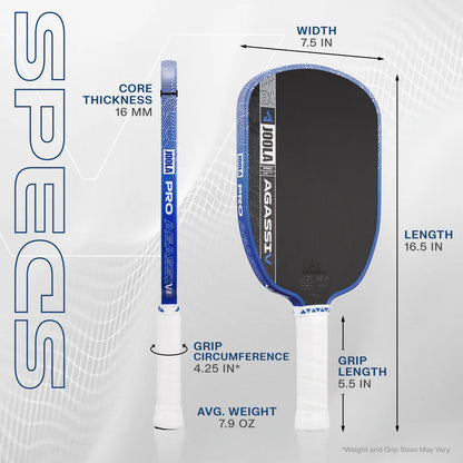Agassi Pro V Pickleball Paddle 16mm